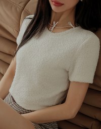 Textured Round Neck Knit Top