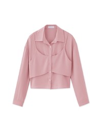 Faux 2 Piece Layer Sheer Top