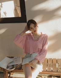 Cooling Sheer Double Pocket Blouse