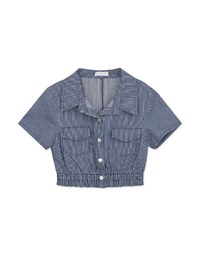 Straight Line Jeans Denim Fitted Blouse