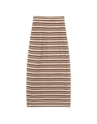Vintage Knit Striped Maxi Maxi Long Skirts