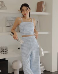 Bohemian Boho Style Tweed High Waisted Wide Pants Culottes