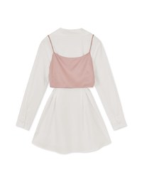 Layered Blouse Shirt Dress (With Belt)
