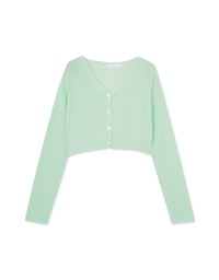 Pastel Color Correction Heart Shaped Button Knit Top