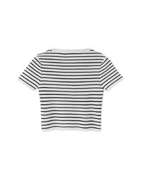 Double Sided Zippers Striped Knit Crop Top