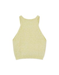 Off-Shoulder Mixed Color Woolen Vest (With Padding)