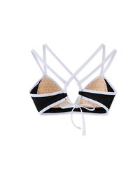 【PUSH UP 】Ultra Coverage Contrast Color Dual Strap Push Up Bikini Top Bra Padded