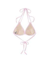 【DOUBLE PUSH】Extreme Push Up Bikini Top 3 Way Dual Strap Wavy Textured Bra Padded