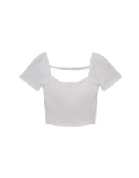 Plain sweetheart ribbed top (with padding)