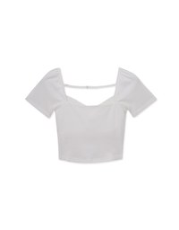 Plain sweetheart ribbed top (with padding)