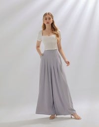 Plain sweetheart ribbed top (with padding)