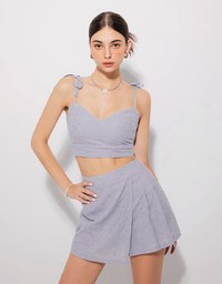 Petal Textured Spaghetti Strap Cami Padded Top