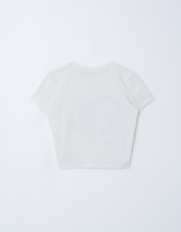 Lace Trim Heart Letter Tee