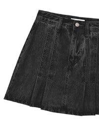 【Den!m LITE】Denim SKORT with Corset Waistline Extra High Waisted Pleated Jeans
