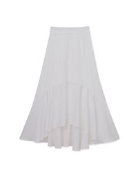Soft sheer fishtail long skirt