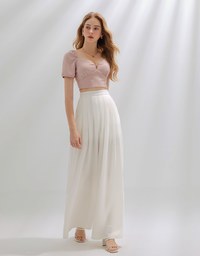 Stylish Pleated High Waisted Wide Pants Culottes