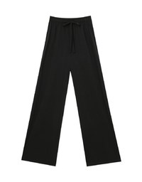 Cooling Fabric Comfortable Drape Drawstring High Waisted Pants Culottes