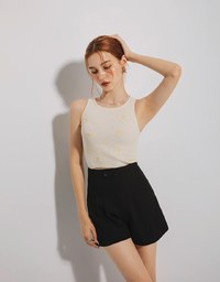 Pleated Waistless Suit Shorts