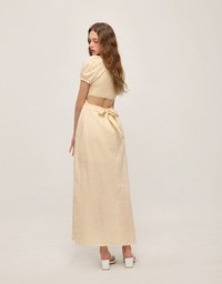 Heart Neckline Hollow Strap Long Dress