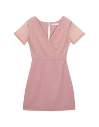 Sheer Embroidered Patchwork Mini Dress