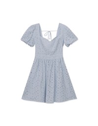 Embroidered Lace Hollow Tie Back Mini Dress