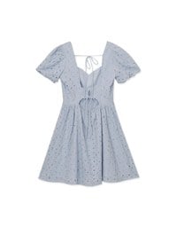 Embroidered Lace Hollow Tie Back Mini Dress