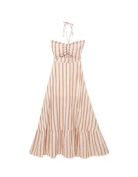 Vertical Strap Halter Hollow Mermaid Padded Maxi Dress