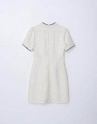 Qipao DRESS With Pearl Bow Pin Elegant Celebrity Style Mini Dress Modern Cheongsam