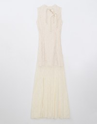 【HXA Design】Qipao DRESS Sheer Lace Side Slit Cheongsam Maxi Dress H04