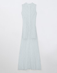 【HXA Design】Qipao DRESS Sheer Lace Side Slit Cheongsam Maxi Dress H04