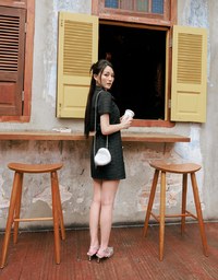 【HXA Design】3 WAY Chic Tweed Cami Mini Dress With Pearl Strap H10