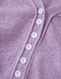 Side Ruched Cardigan Knit Top