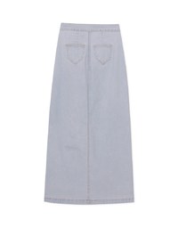 【Den!m LITE】Perfect Waistline Midi Skirt Botton Down Extra High Waisted Denim Jeans Long Skirt