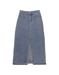 Classic Slit Jeans Denim Long Skirt