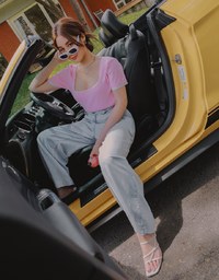 【Den!m LITE】Pleated Jeans Pants Extra High Waisted Wide Leg Pants Culottes