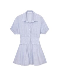 Bubble Organza Straight Pleated Mini Dress