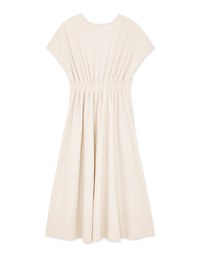Soft Crease Button Up Cinched Waist Maxi Dress