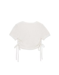 Side Ruched Cardigan Knit Top