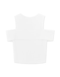 Simple Cut Out Shoulder Ruffled Knit Top