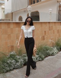 Color Block Ruffled Top