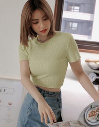 Vibrant Summer Textured Short Sleeve Top