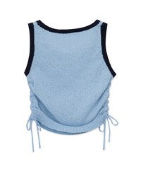 Contrast Side Ruched Knit Tank Top