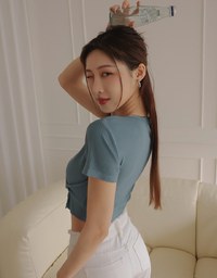 Monochrome Cross Ribbed Top