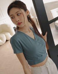 Monochrome Cross Ribbed Top