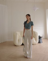 Monochrome Cross Ribbed Top