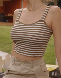 Seamless Jelly Striped Tank Bra Top