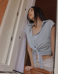 Bohemian Boho Style Set Wear of Sheer Blouse with Tube Top Vest