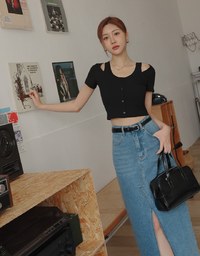 Dual Strap Cut Out Knit Top