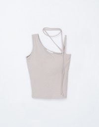 Halter Tie Asymmetrical Padded Tank Top