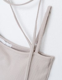 Halter Tie Asymmetrical Padded Tank Top